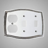 2 Toggle, 1 Duplex Wall Switch Plate - Georgian Design