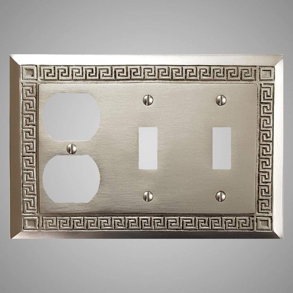 2 Toggle, 1 Duplex Wall Switch Plate - Greek Design