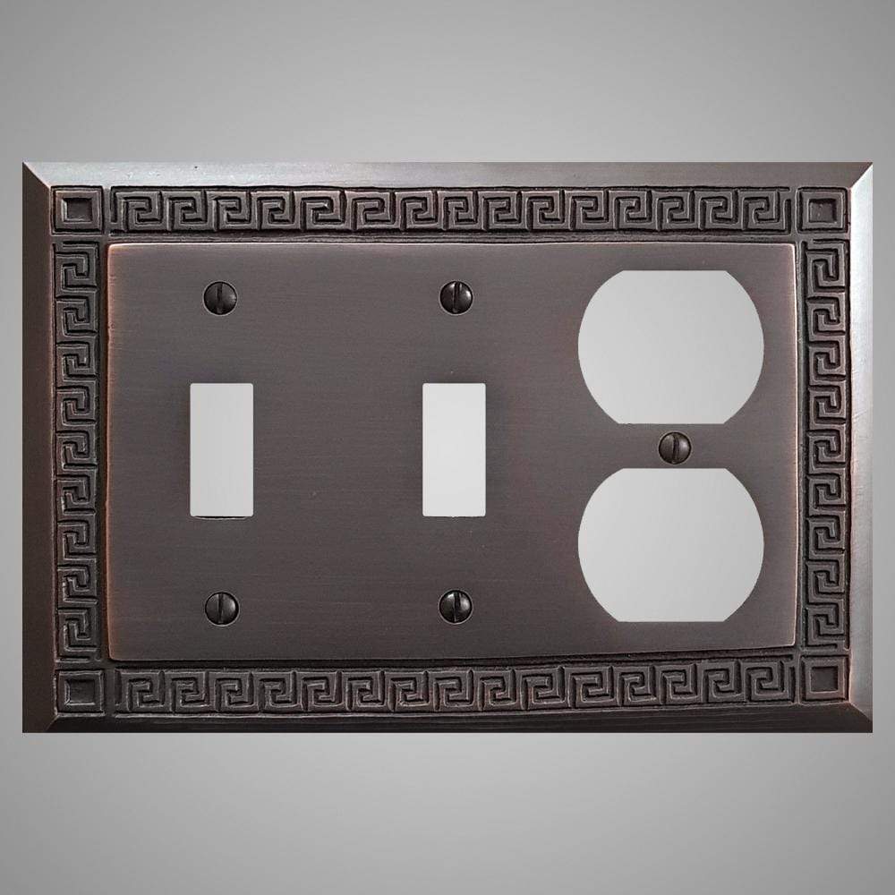 2 Toggle, 1 Duplex Wall Switch Plate - Greek Design