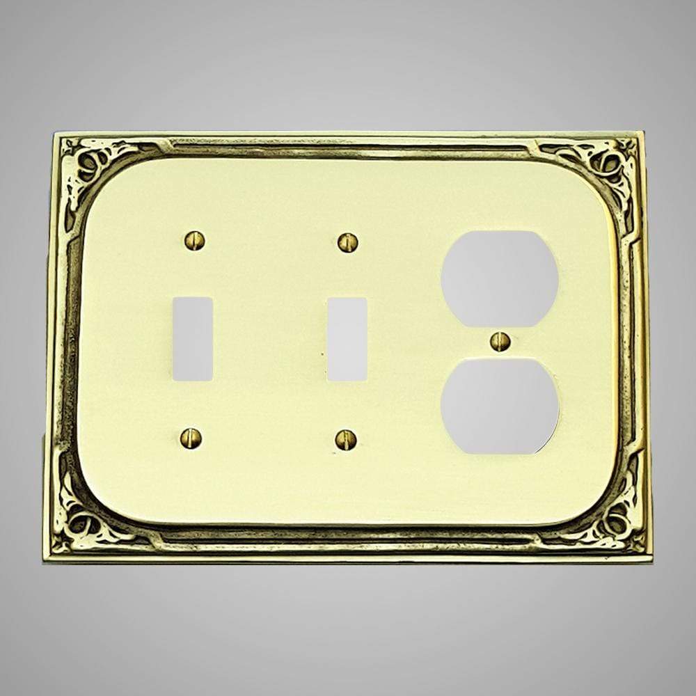 2 Toggle, 1 Duplex Wall Switch Plate - Victorian Design