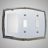 2 Toggle, 1 Rocker Wall Switch Plate - Beaded Design