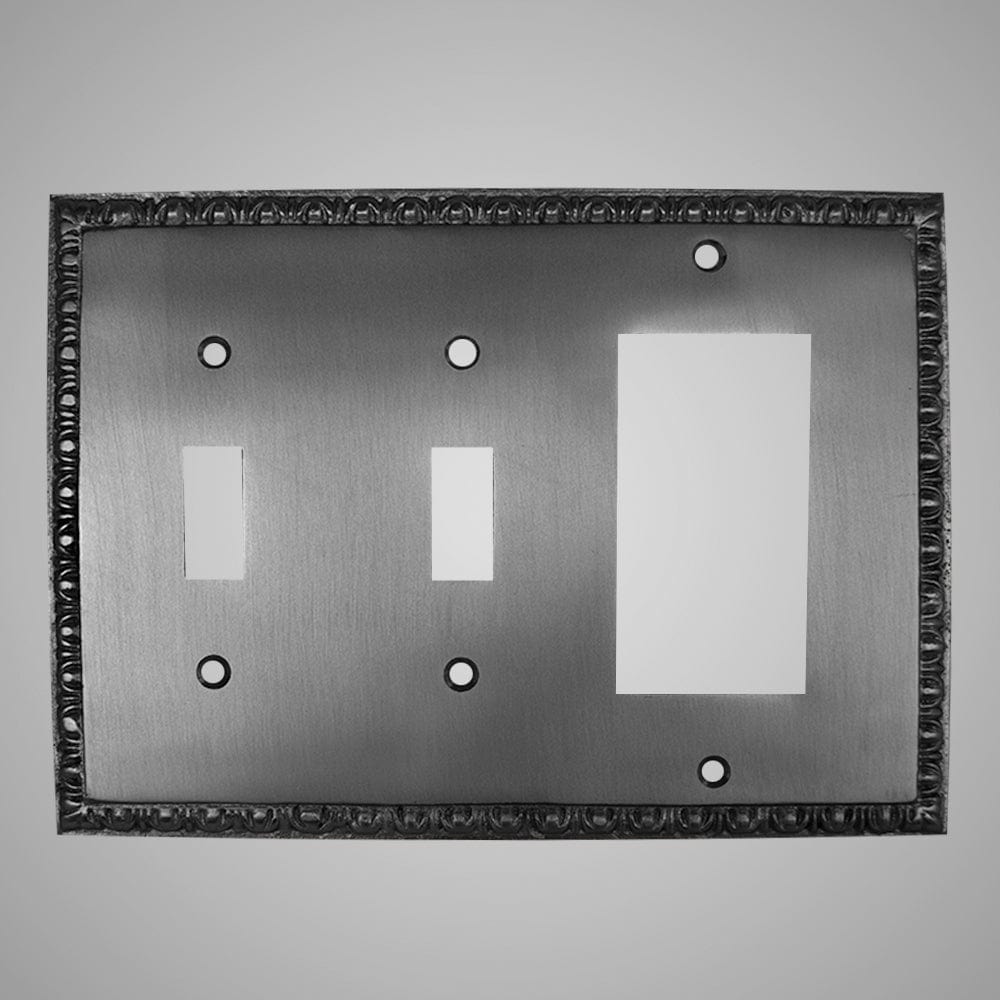 2 Toggle, 1 Rocker Wall Switch Plate - Egg & Dart Design