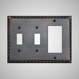 2 Toggle, 1 Rocker Wall Switch Plate - Egg & Dart Design