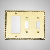 2 Toggle, 1 Rocker Wall Switch Plate - Egg & Dart Design