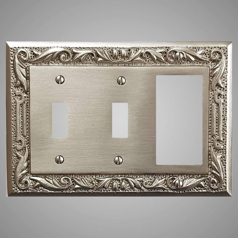 2 Toggle, 1 Rocker Wall Switch Plate - Floral Design