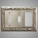 2 Toggle, 1 Rocker Wall Switch Plate - Floral Design