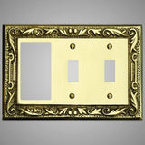 2 Toggle, 1 Rocker Wall Switch Plate - Floral Design