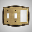 2 Toggle, 1 Rocker Wall Switch Plate - Georgian Design