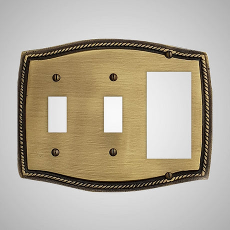 2 Toggle, 1 Rocker Wall Switch Plate - Georgian Design
