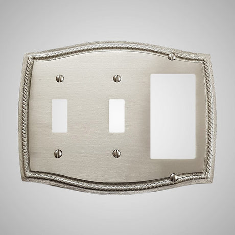 2 Toggle, 1 Rocker Wall Switch Plate - Georgian Design