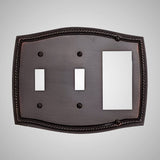 2 Toggle, 1 Rocker Wall Switch Plate - Georgian Design