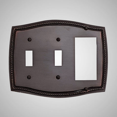 2 Toggle, 1 Rocker Wall Switch Plate - Georgian Design