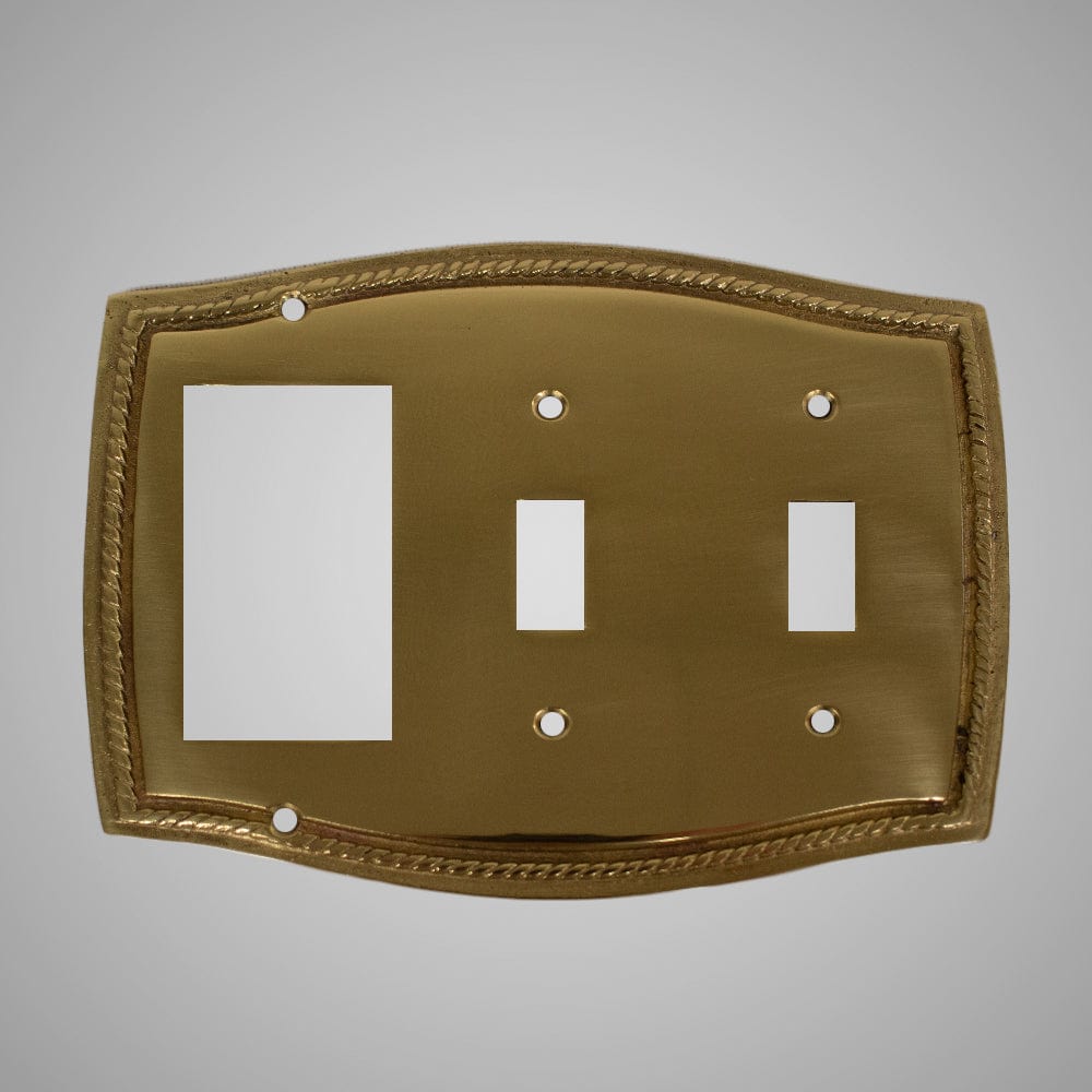 2 Toggle, 1 Rocker Wall Switch Plate - Georgian Design