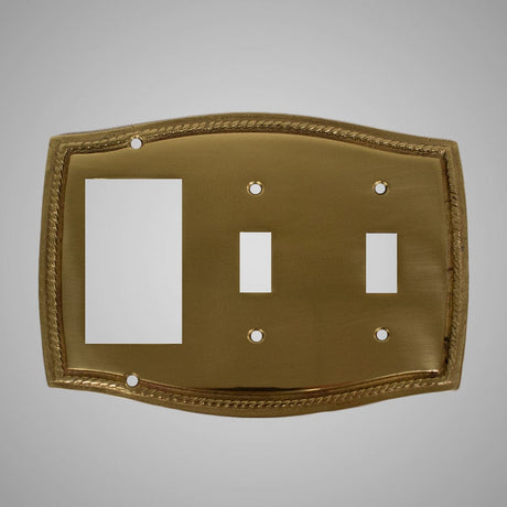 2 Toggle, 1 Rocker Wall Switch Plate - Georgian Design