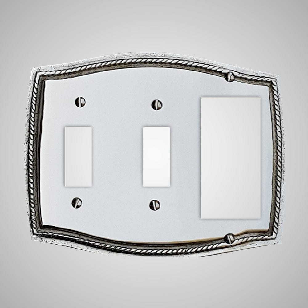 2 Toggle, 1 Rocker Wall Switch Plate - Georgian Design
