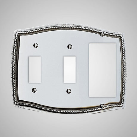 2 Toggle, 1 Rocker Wall Switch Plate - Georgian Design