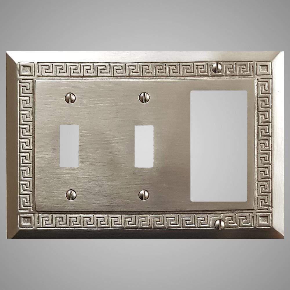 2 Toggle, 1 Rocker Wall Switch Plate - Greek Design