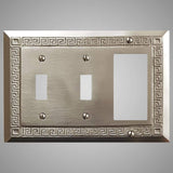 2 Toggle, 1 Rocker Wall Switch Plate - Greek Design