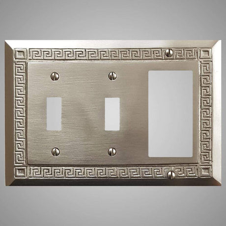 2 Toggle, 1 Rocker Wall Switch Plate - Greek Design