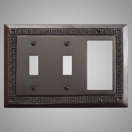 2 Toggle, 1 Rocker Wall Switch Plate - Greek Design
