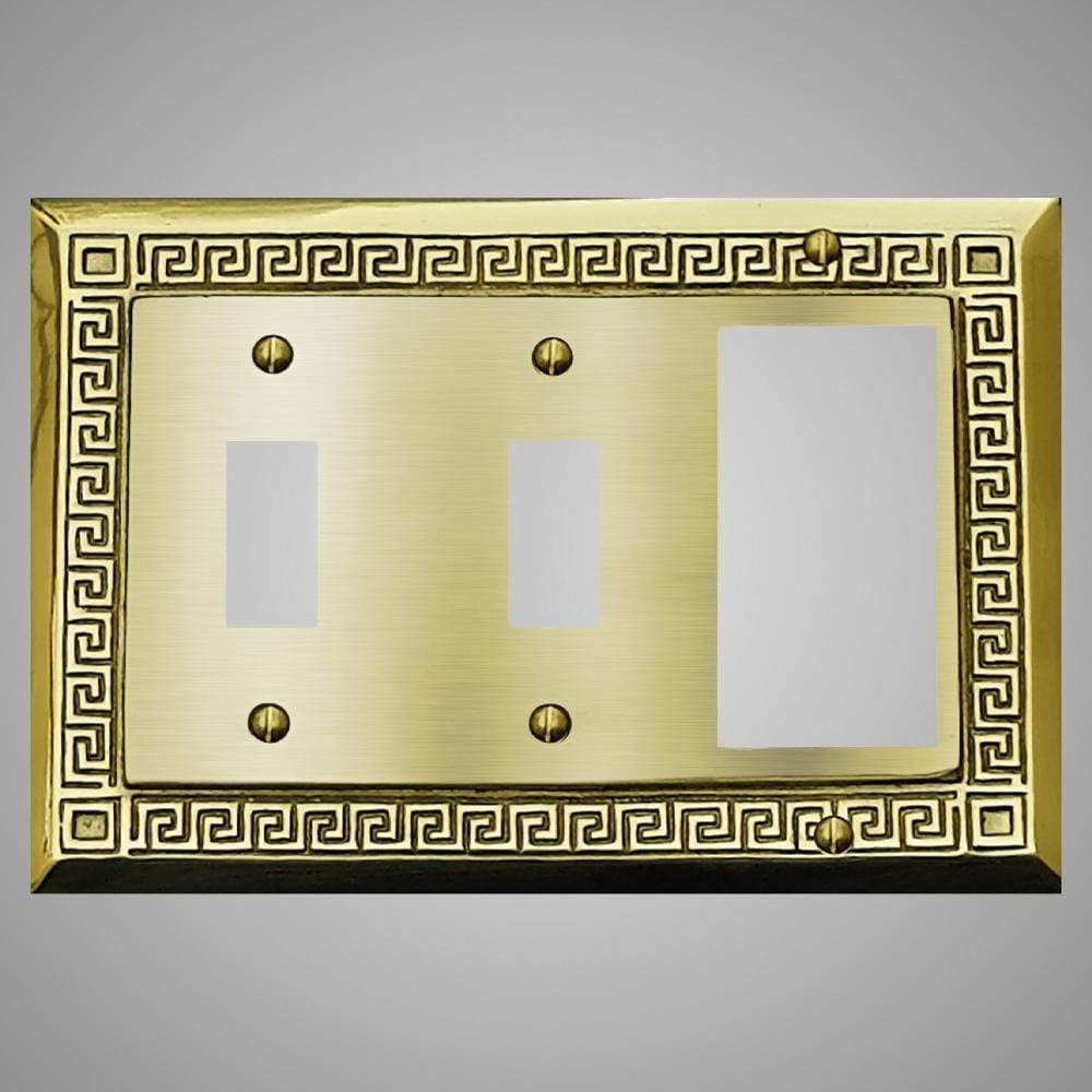 2 Toggle, 1 Rocker Wall Switch Plate - Greek Design