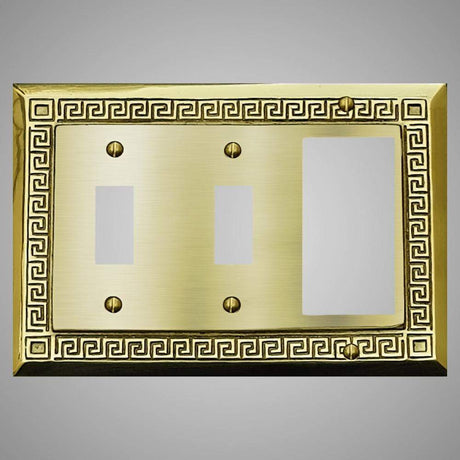 2 Toggle, 1 Rocker Wall Switch Plate - Greek Design