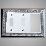 2 Toggle, 1 Rocker Wall Switch Plate - Greek Design