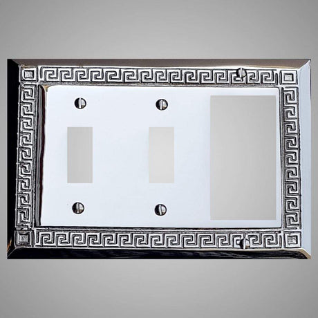 2 Toggle, 1 Rocker Wall Switch Plate - Greek Design