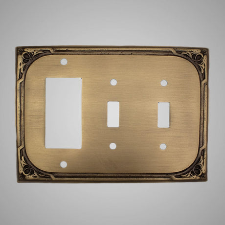 2 Toggle, 1 Rocker Wall Switch Plate - Victorian Design
