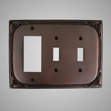 2 Toggle, 1 Rocker Wall Switch Plate - Victorian Design