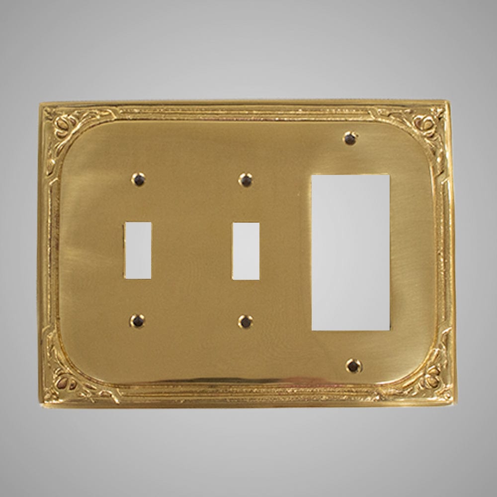 2 Toggle, 1 Rocker Wall Switch Plate - Victorian Design