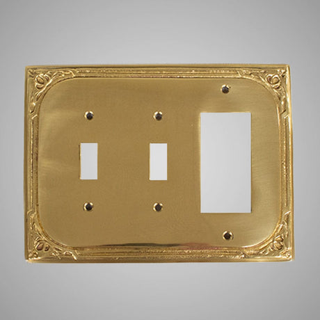 2 Toggle, 1 Rocker Wall Switch Plate - Victorian Design