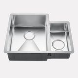 23" Rednal Stainless Steel Offset Double-Bowl Undermount Sink