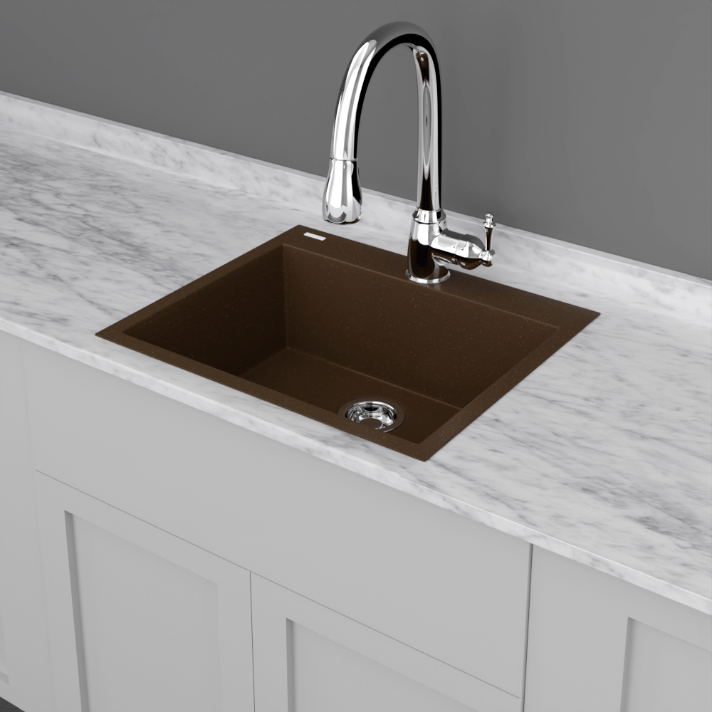 24" Canika  Granite Composite Sink - Brown