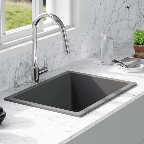 24" Florence Fireclay Single-Bowl Kitchen Sink - Matte Black