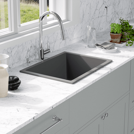 24" Florence Fireclay Single-Bowl Kitchen Sink - Matte Black