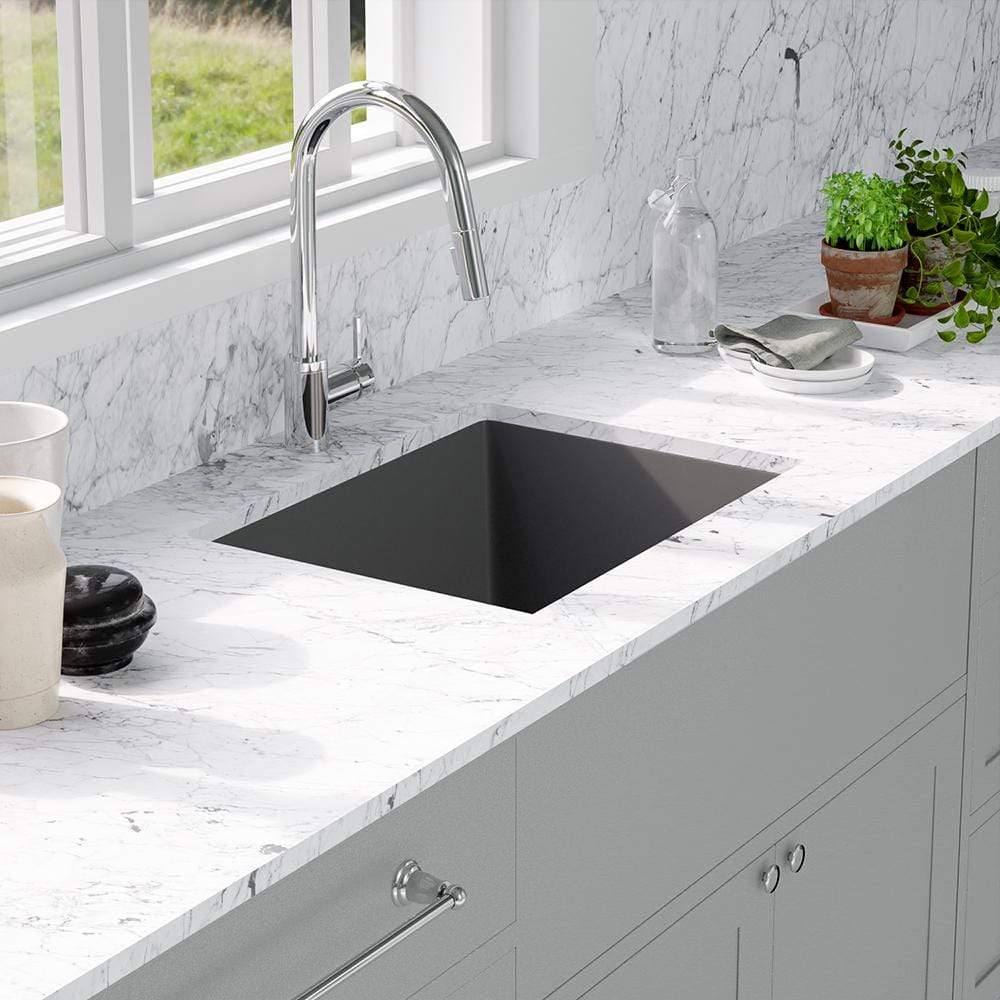 24" Florence Fireclay Single-Bowl Kitchen Sink - Matte Black