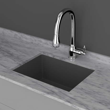 24" Florence Fireclay Single-Bowl Kitchen Sink - Matte Black