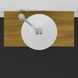 24" Thaxton Teak Wall-Mount Vessel Vanity with Towel Bar - Natural Teak