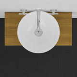 24" Thester Teak Wall-Mount Vessel Sink Vanity with Double Towel Bars
