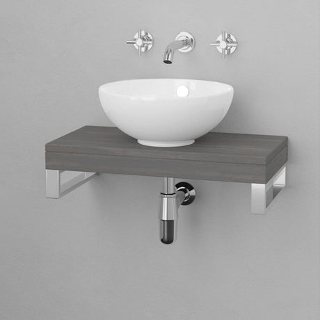 24" Thester Teak Wall-Mount Vessel Sink Vanity with Double Towel Bars