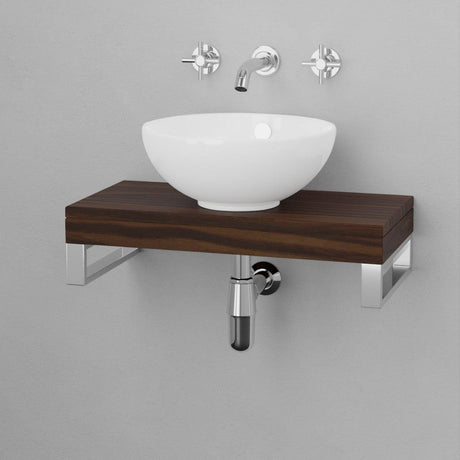 24" Thester Teak Wall-Mount Vessel Sink Vanity with Double Towel Bars