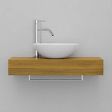 24" Thester Teak Wall-Mount Vessel Sink Vanity with Towel Bar