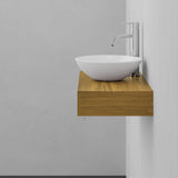 24" Thester Teak Wall-Mount Vessel Sink Vanity with Towel Bar