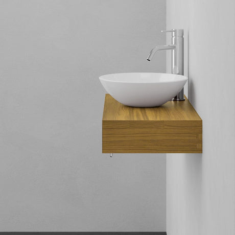 24" Thester Teak Wall-Mount Vessel Sink Vanity with Towel Bar