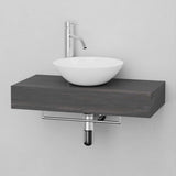 24" Thester Teak Wall-Mount Vessel Sink Vanity with Towel Bar