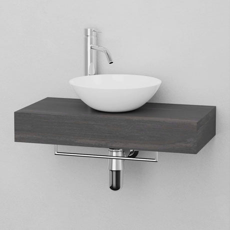 24" Thester Teak Wall-Mount Vessel Sink Vanity with Towel Bar