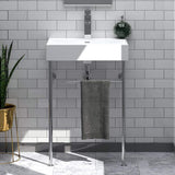 24" Vernal Vitreous China Console Bathroom Sink with Steel Stand