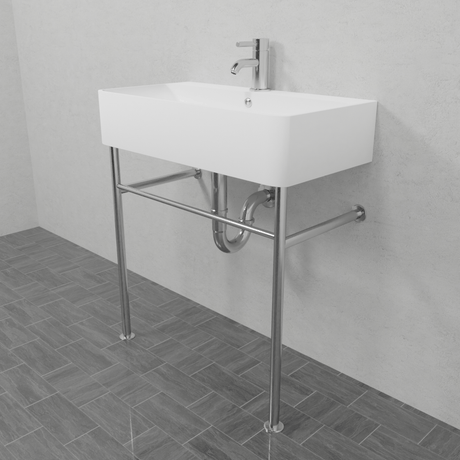 24" Vindenberg Vitreous China Console Sink with Steel Stand