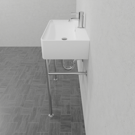 24" Vindenberg Vitreous China Console Sink with Steel Stand